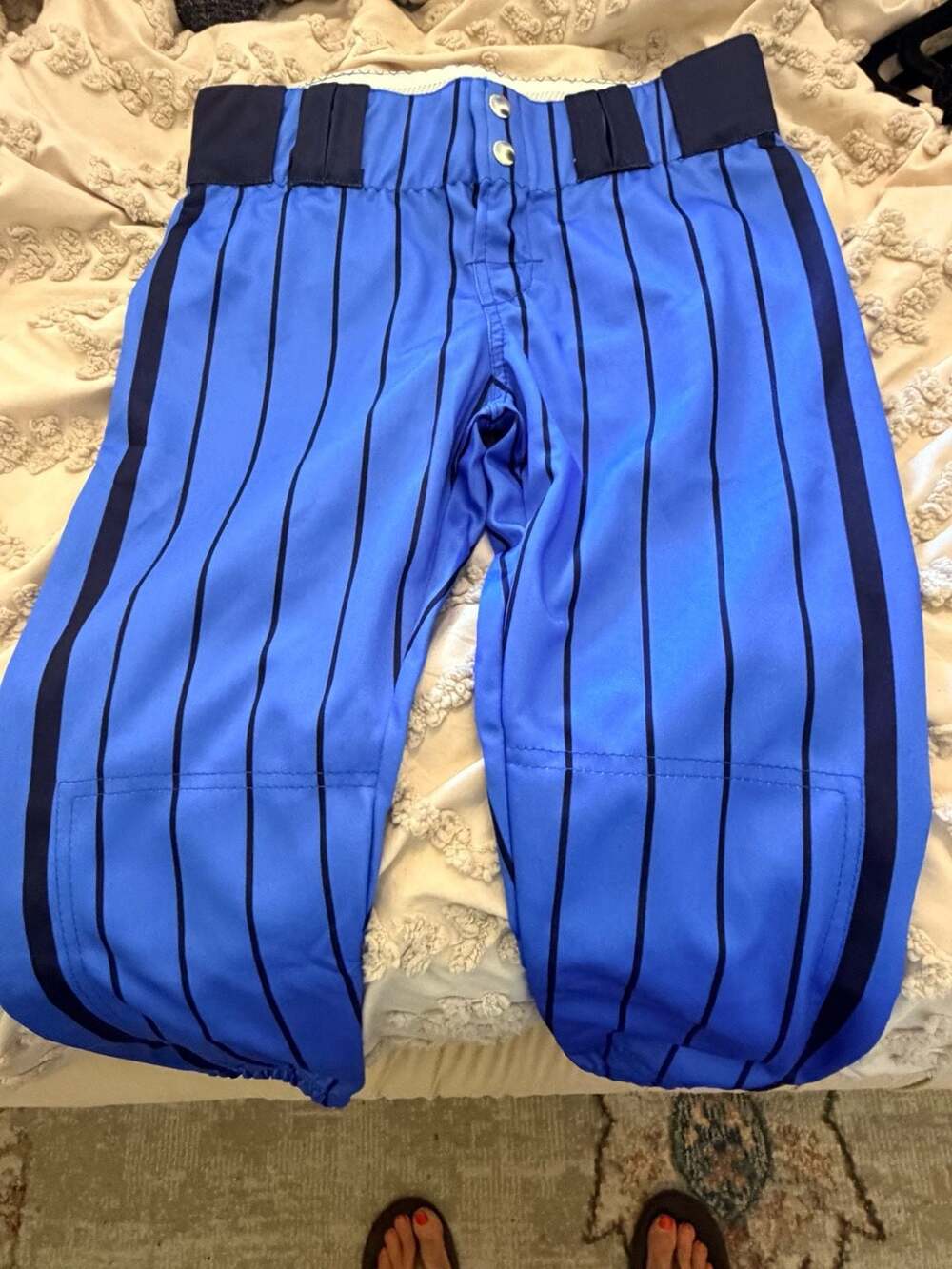 Boombah Baseball Pants Size S Light Blue Pinstripe Piped